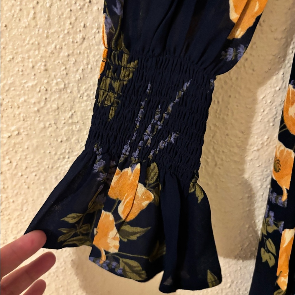 New Reformation Galena Blue Long Sleeve Midi Dress 2 - Picture 7 of 11